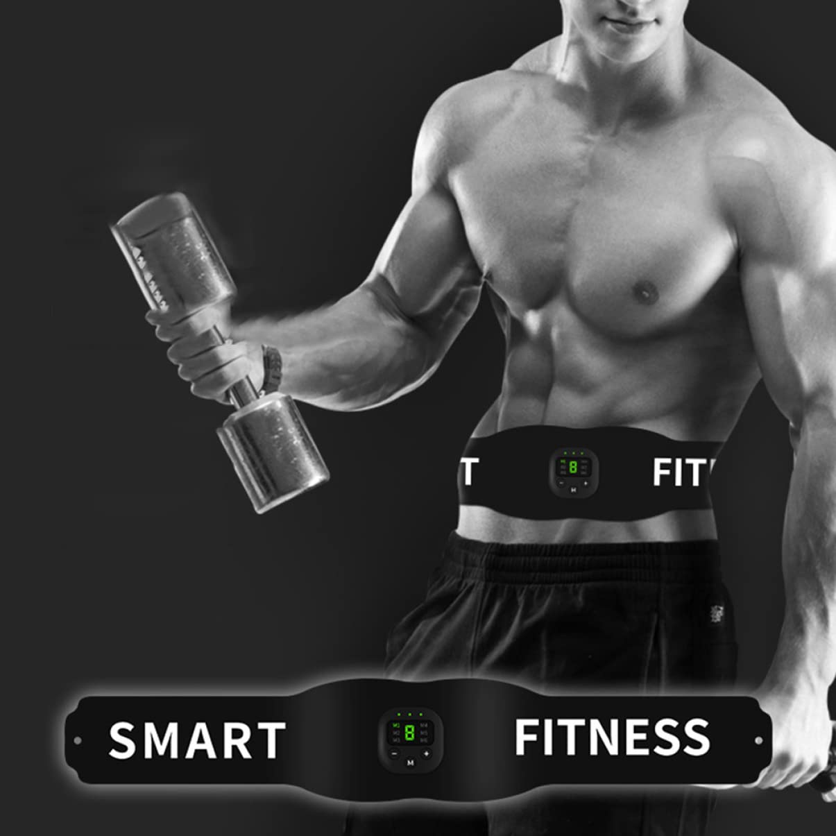 Ziloty weight loss Abdomen Waist for Fitness Belt Abdominal Smart Home Men Exercise Women USB Training of Black Charging