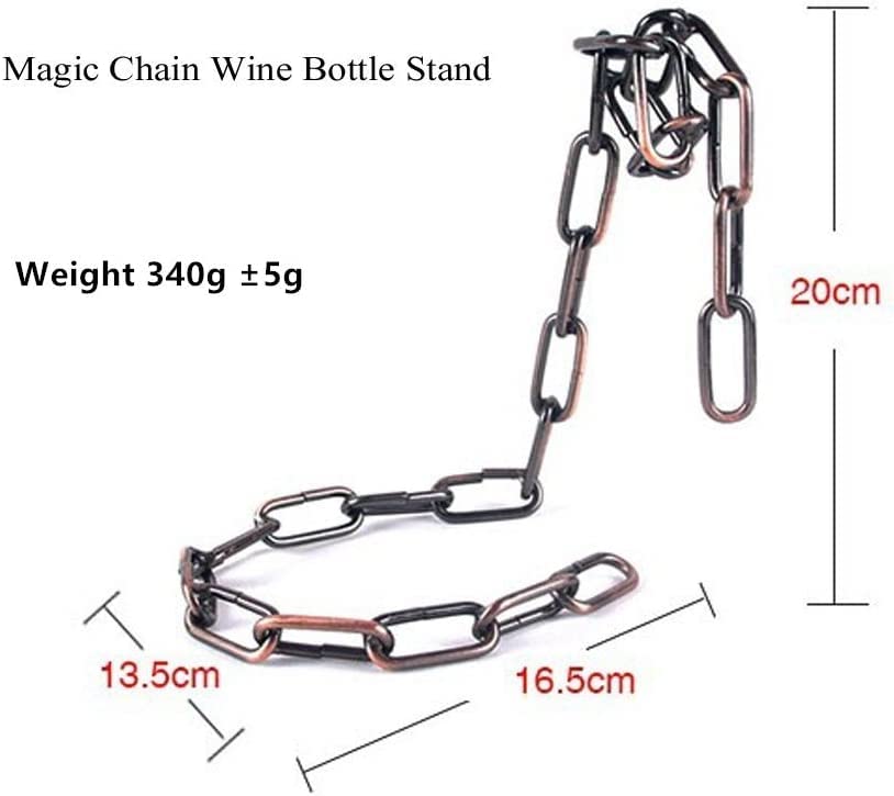 Ziloty Suspending Chain Wine Rack Holder, Countertop Free Standing Metal Wine Rack Novelty for Gift Kitchen Home Decoration Modern Design Wine Gifts Tabletop Wine Bottle Holder