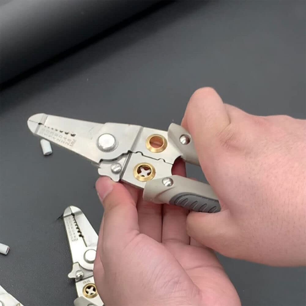 Ziloty 6 In 1 Multifunction Electrician Wire Plier Tool || Electrical Wire Strippers Wire Splitting Pliers|| Stainless Steel Electrical Stripping Tool || Cable Stripping Cutting and Crimping
