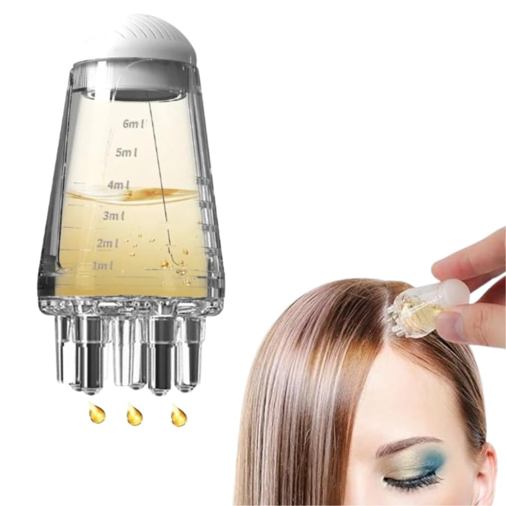 Ziloty Hair Oil applicator, Scalp Applicator Comb, Ball Root Comb applicator Bottle Scalp Massager Hair Growth, Hair Massager for Hair Growth, Ball Hair Oil Applicator Bottle