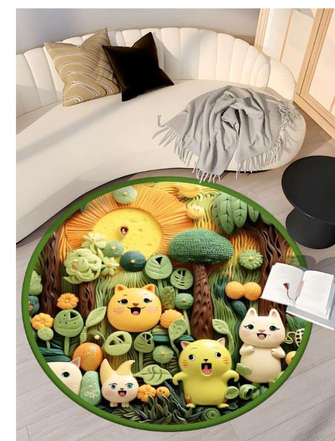 Ziloty 3D Visual Anti-Slip Super Absorbent Floor Mat Diatomaceous Earth Bath Mat with 3D Cartoon Printed Design, Easy to Clean Soft Diatom Mud Entrance &Bathroom (multidesing & Color)