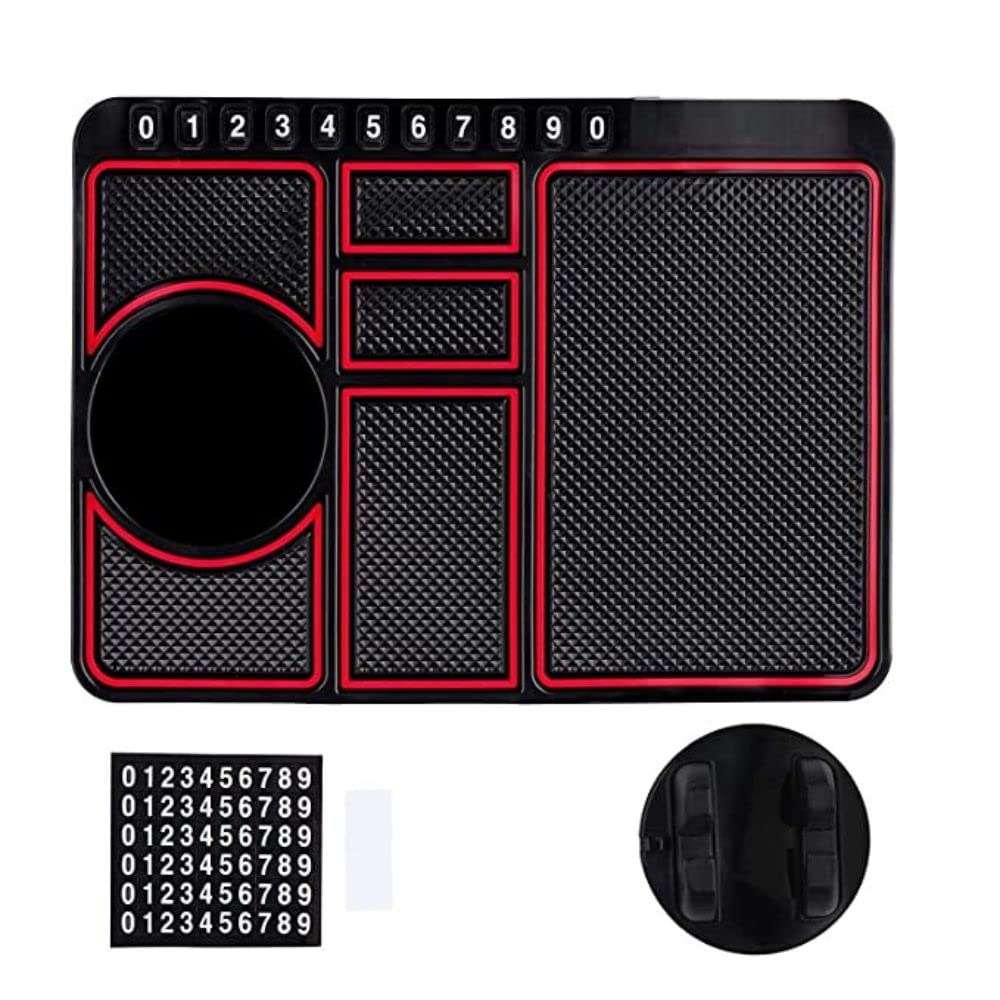 Ziloty Car Accessories Anti-Slip Car Dashboard Mat & Mobile Phone Holder Mount - Universal Non Slip Sticky Rubber Pad for Smartphone, GPS Navigation, God Idols, Toys, Coins