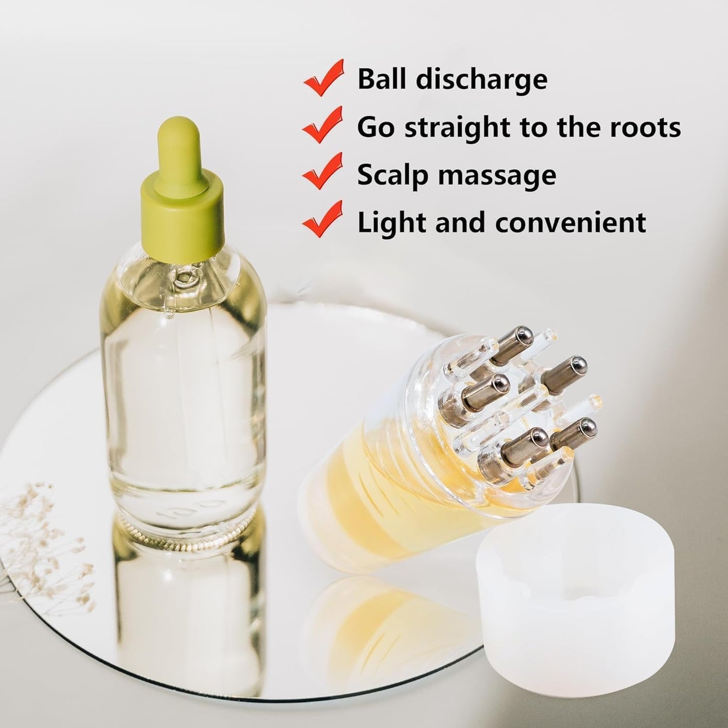 Ziloty Hair Oil applicator, Scalp Applicator Comb, Ball Root Comb applicator Bottle Scalp Massager Hair Growth, Hair Massager for Hair Growth, Ball Hair Oil Applicator Bottle
