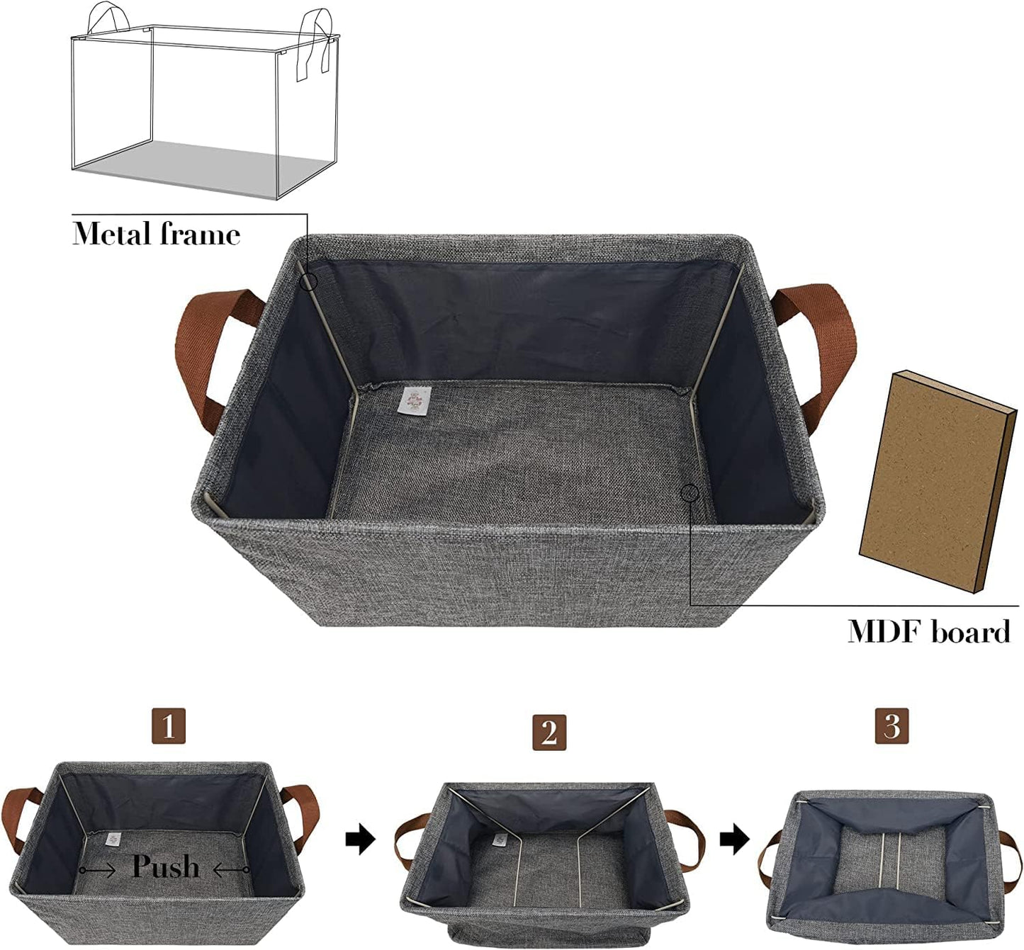 Ziloty Collapsible Clothes Organizer for Jeans Washable Fabric Closet Storage Box Drawers Foldable Clothing Storage Bins with Handle (1pcs)