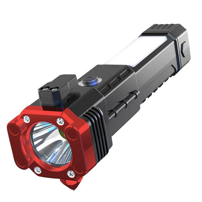 Rechargeable Torch Flashlight | USB Car Rescue Tool with Hammer