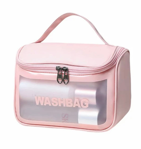 Ziloty Culture Clear Toiletry Bag, Wash Make Up Bag PVC Waterproof Zippered Cosmetic Bag, Portable Carry Pouch for Women Men (D Shape Multicoloured)