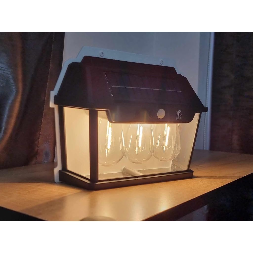 Ziloty LED Bright Outdoor Solar Lights Wall lamp Wall Lights Outdoor, Wireless Dusk to Dawn Porch Lights Fixture, Solar Wall Lantern with 3 Modes & Motion Sensor