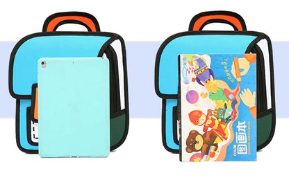 Ziloty Girls Boys Jump Style 3D Backpack 16Inch 2D Drawing Anime Comic Cartoon Backpack Daypack Large (Multicoloured)