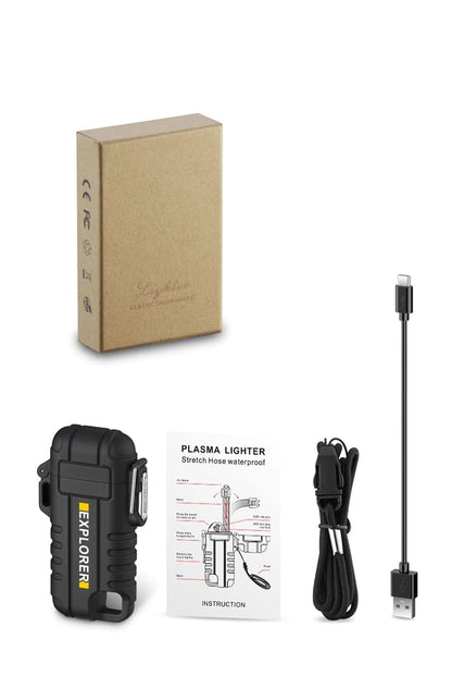 Ziloty Rechargeable Electric Lighter with 360° Flexible Long Neck for Candle Grill, Waterproof USB Arc Lighters with Lanyard and Hanging Hole, Windproof Plasma Flameless Lighter