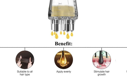 Ziloty Hair Oil applicator, Scalp Applicator Comb, Ball Root Comb applicator Bottle Scalp Massager Hair Growth， Hair Massager for Hair Growth, Ball Hair Oil Applicator Bottle