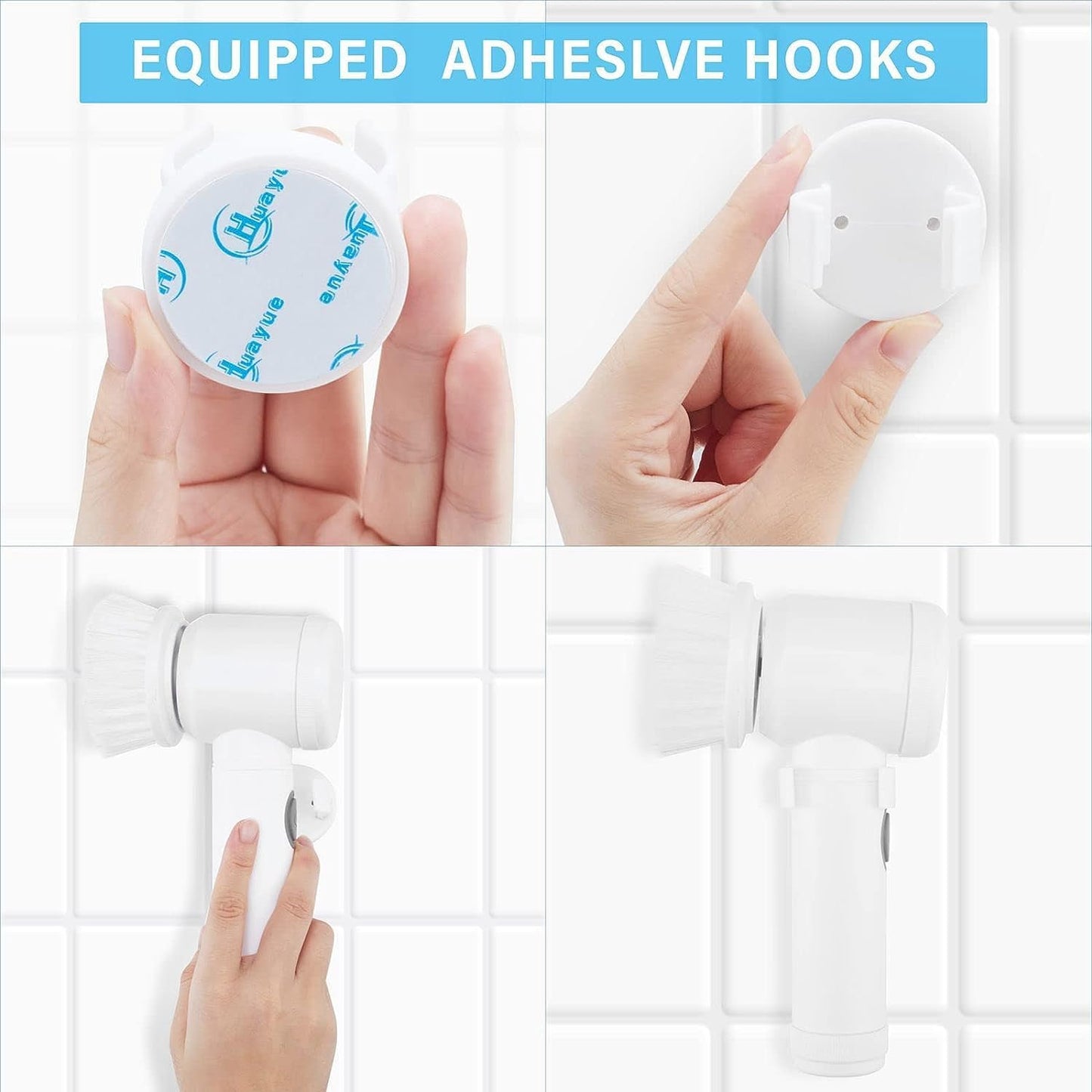 Ziloty Electric Spin Scrubber | 3-Head Rechargeable Cleaning Brush