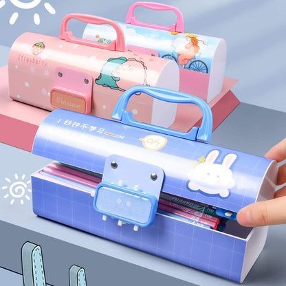 Ziloty 3d pink and dino suitcase pencil box