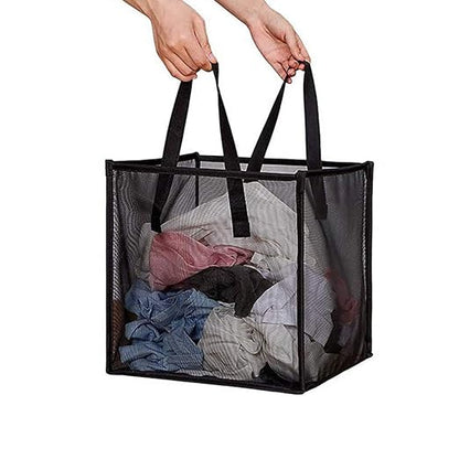 Pop-Up Laundry Baskets | Foldable Mesh Hampers with Handle