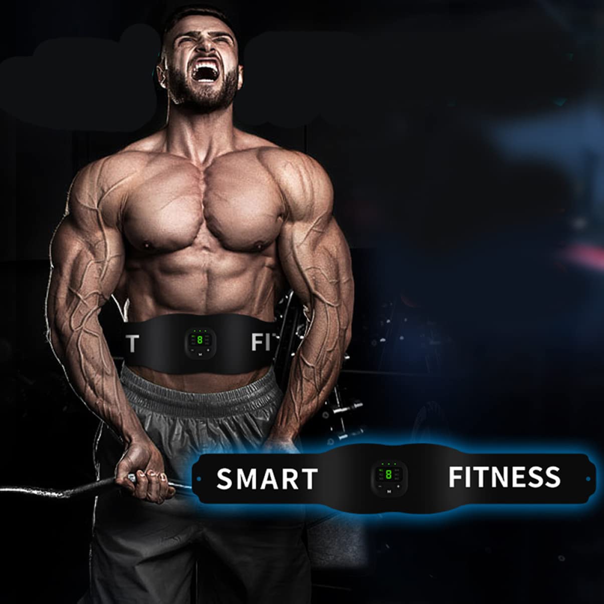 Ziloty weight loss Abdomen Waist for Fitness Belt Abdominal Smart Home Men Exercise Women USB Training of Black Charging