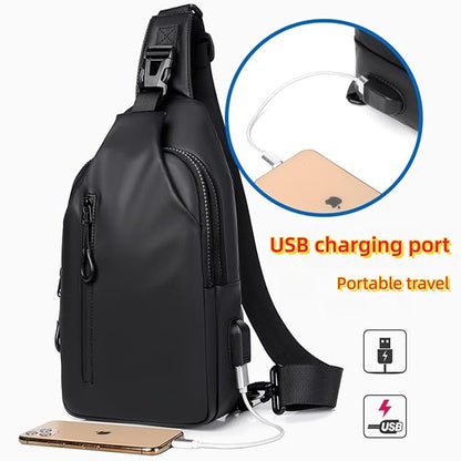 Ziloty Men's Chest Bag Shoulder Bag Messenger Sports Backpack Water Resistant Usb Charging Port Shoulder Sling Bag
