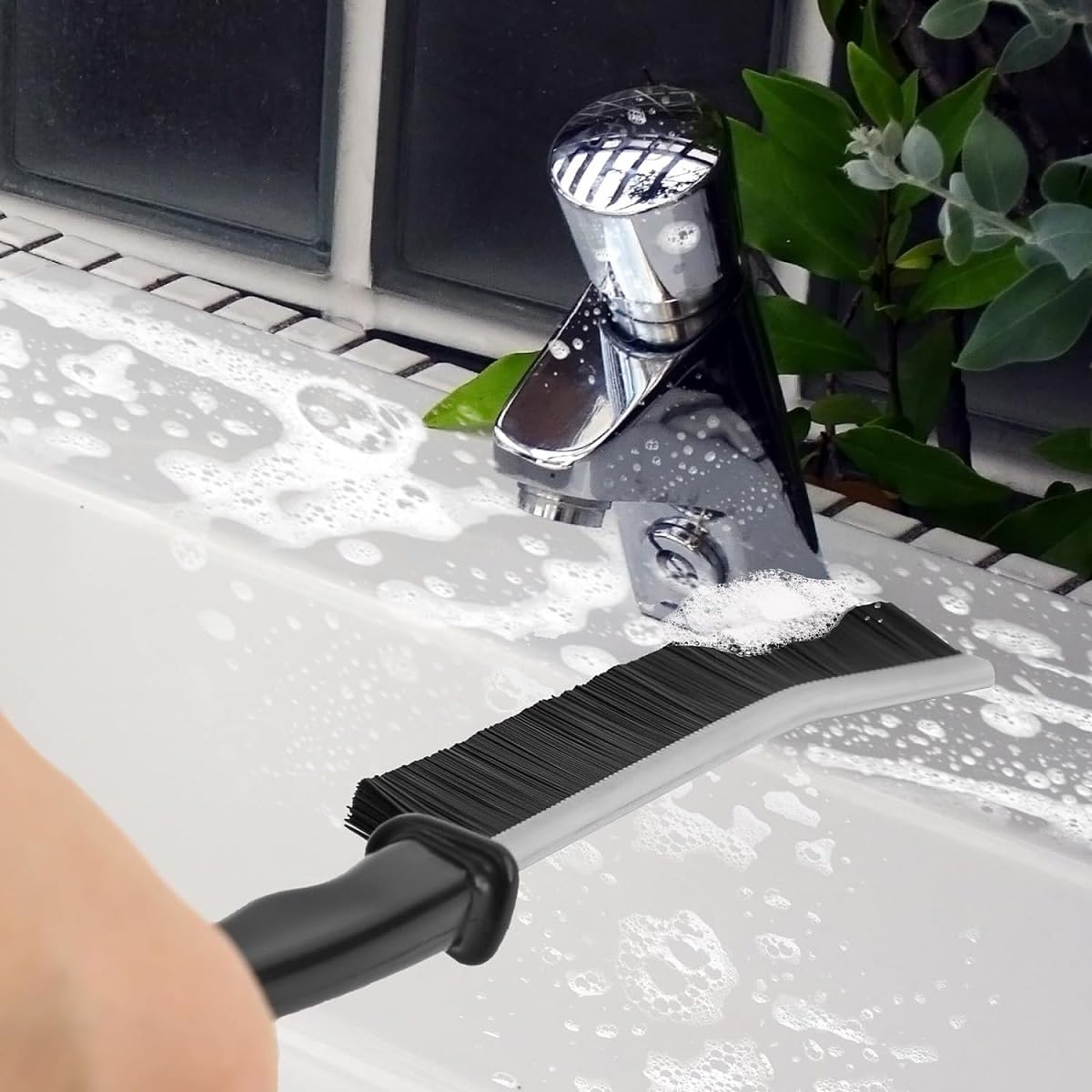 Ziloty Pack of 3 Mini Gap Cleaning Brush - Hard Bristle Gap Brush for Multipurpose Crevice Cleaning Brush Dead Corner Cleaner Used for Home Toilet Bathroom Kitchen Tiles Window Slots Cleaning Brush