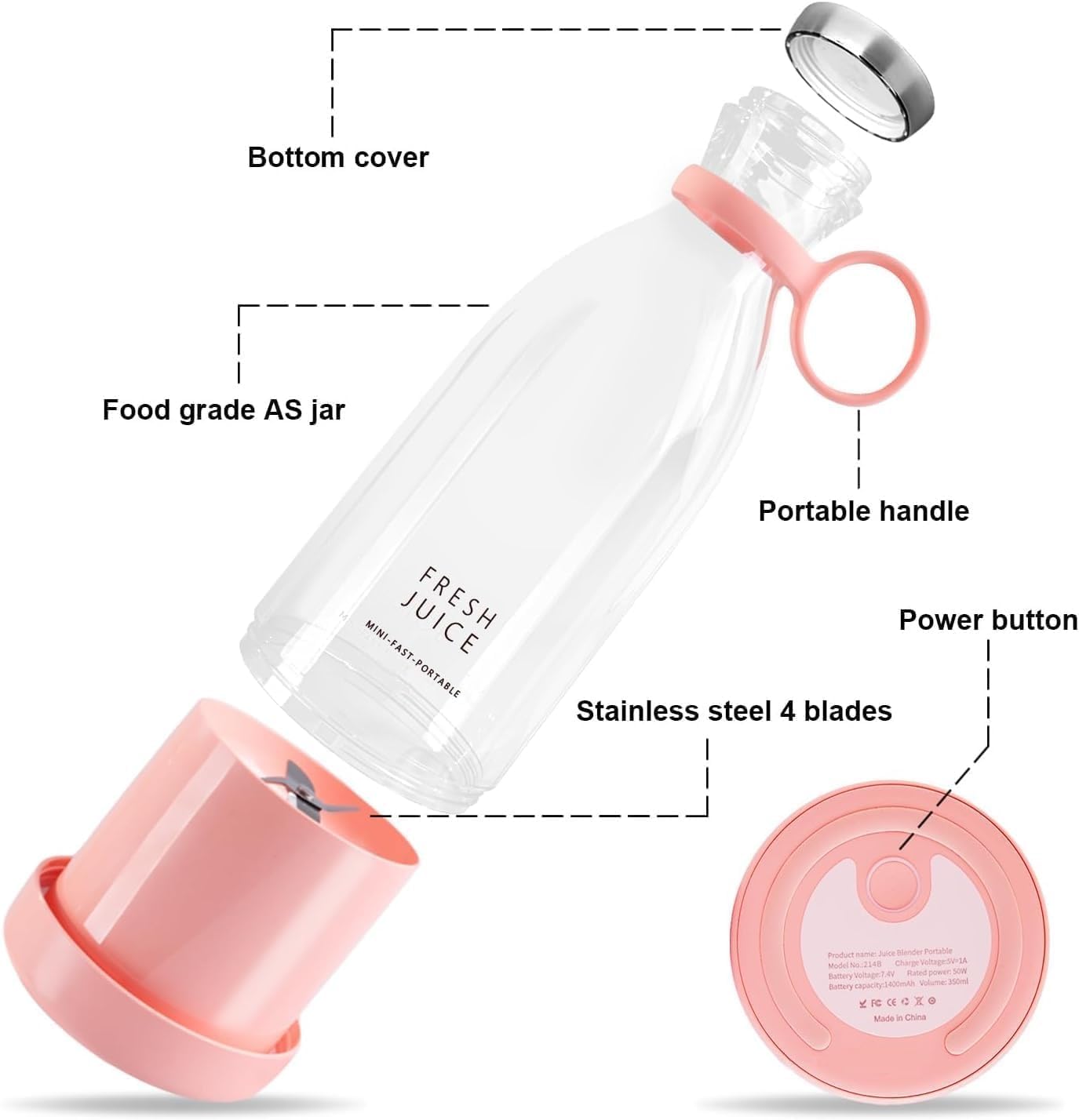 Ziloty Portable Blender | USB Rechargeable Juicer for Shakes
