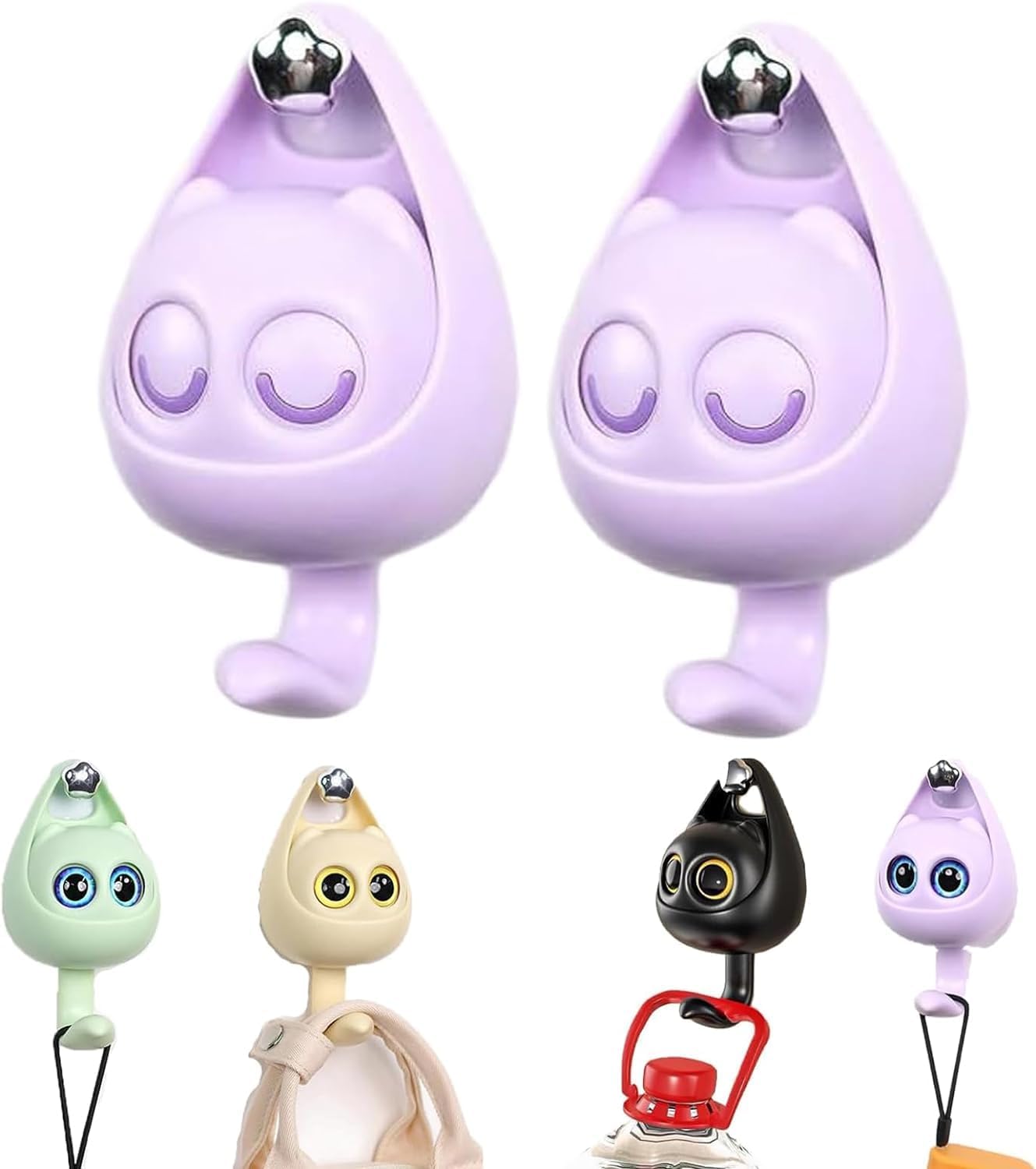 Ziloty self Adhesive Coat Hook, Wink Cat Key Holder for Wall Cute Cat Hooks, Decorative Wall Hooks for Hanging Key, Towels, Scarf, Hats, Coat, Cloth, Bags, Cute Room Decor (1 Pcs)