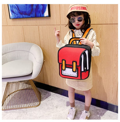 Ziloty Girls Boys Jump Style 3D Backpack 16Inch 2D Drawing Anime Comic Cartoon Backpack Daypack Large (Multicoloured)