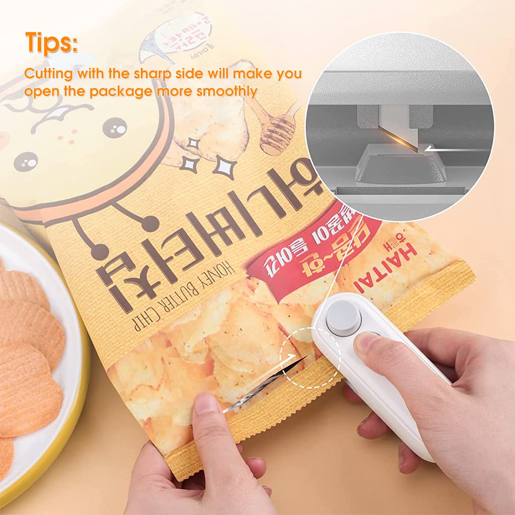 Ziloty 00mAh Sealer for Plastic Bags, USB Bag Sealer, 2 in 1 Hot Bond Sealer with Cutter, Magnetic Bag Sealer, Mini Bag Sealer Rechargeable Bag Sealer for Chips Snack Bag, Various Bag Food