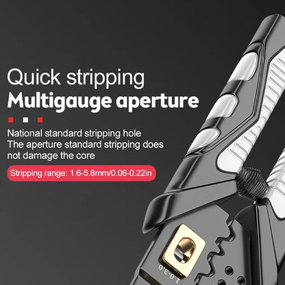 25-in-1 Multi-Functional Wire Stripper and Electrician Tool Chrome Vanadium Steel Pliers for Splitting, Breaking, Separating, Terminal Crimping, Stripping, Cable Cutting, Winding, and Clamping