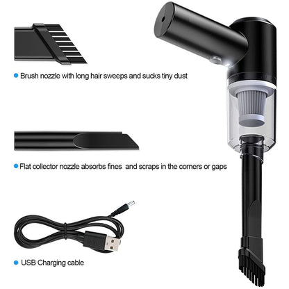 Ziloty 2-in-1 Car Vacuum Cleaner | USB Rechargeable & Portable