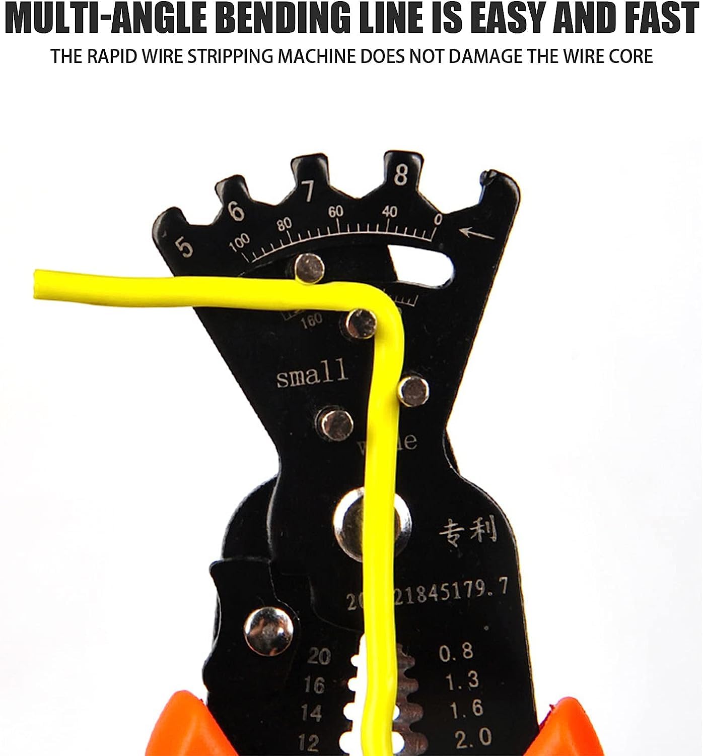 Ziloty Wire Stripper Multifunctional Cable Stripper Wire Cutter Wire Crimper Professional Automatic Wire Stripping Pliers Tool for Wire Stripping Cutting Crimping Winding Wrench Tool (5 IN 1 Pliers)