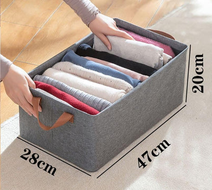 Ziloty Collapsible Clothes Organizer for Jeans Washable Fabric Closet Storage Box Drawers Foldable Clothing Storage Bins with Handle (1pcs)