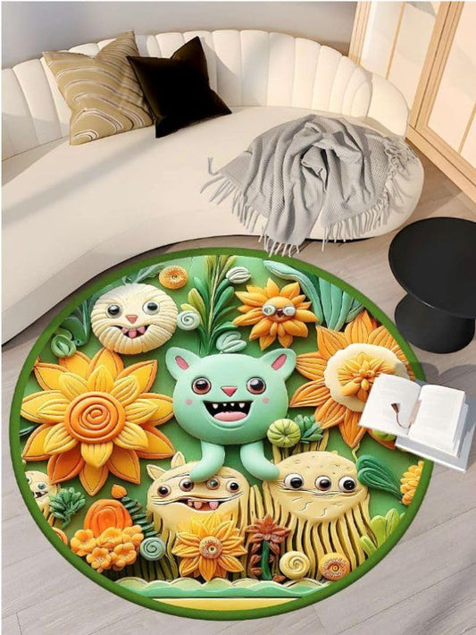 Ziloty 3D Visual Anti-Slip Super Absorbent Floor Mat Diatomaceous Earth Bath Mat with 3D Cartoon Printed Design, Easy to Clean Soft Diatom Mud Entrance &Bathroom (multidesing & Color)