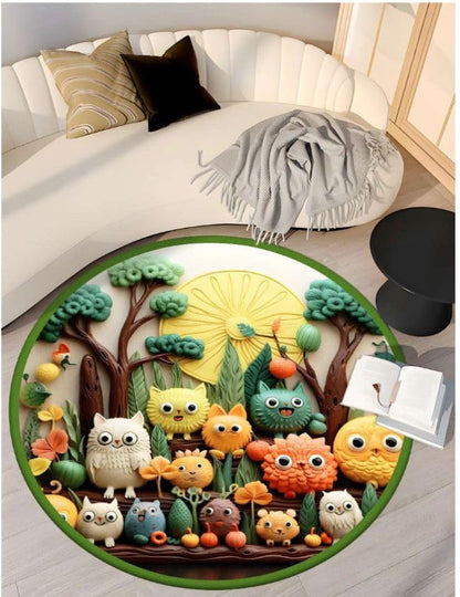 Ziloty 3D Visual Anti-Slip Super Absorbent Floor Mat Diatomaceous Earth Bath Mat with 3D Cartoon Printed Design, Easy to Clean Soft Diatom Mud Entrance &Bathroom (multidesing & Color)