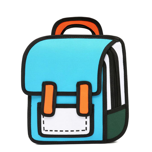 Ziloty Girls Boys Jump Style 3D Backpack 16Inch 2D Drawing Anime Comic Cartoon Backpack Daypack Large (Multicoloured)