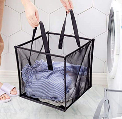 Pop-Up Laundry Baskets | Foldable Mesh Hampers with Handle