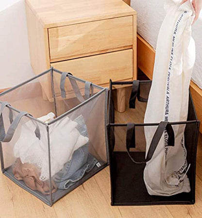 Pop-Up Laundry Baskets | Foldable Mesh Hampers with Handle