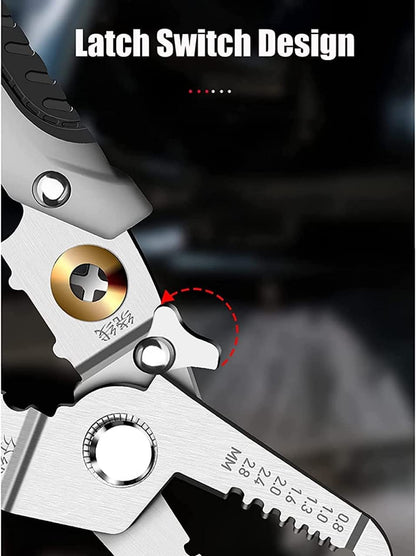 Ziloty 6 In 1 Multifunction Electrician Wire Plier Tool || Electrical Wire Strippers Wire Splitting Pliers|| Stainless Steel Electrical Stripping Tool || Cable Stripping Cutting and Crimping