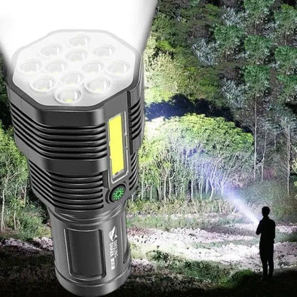 12 LED USB Flashlight | Rechargeable Long-Range Torch for Hiking