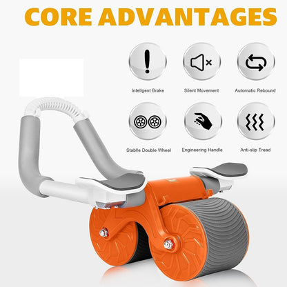 Ziloty automatic abdominal rebound wheel Ab Roller Wheel for Abdominal & Core Strength Training, with Knee Pad for Abs Workout, Beginners, and Advanced Abdominal Core Strength Training