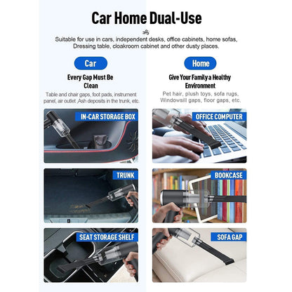 Ziloty 2-in-1 Car Vacuum Cleaner | USB Rechargeable & Portable