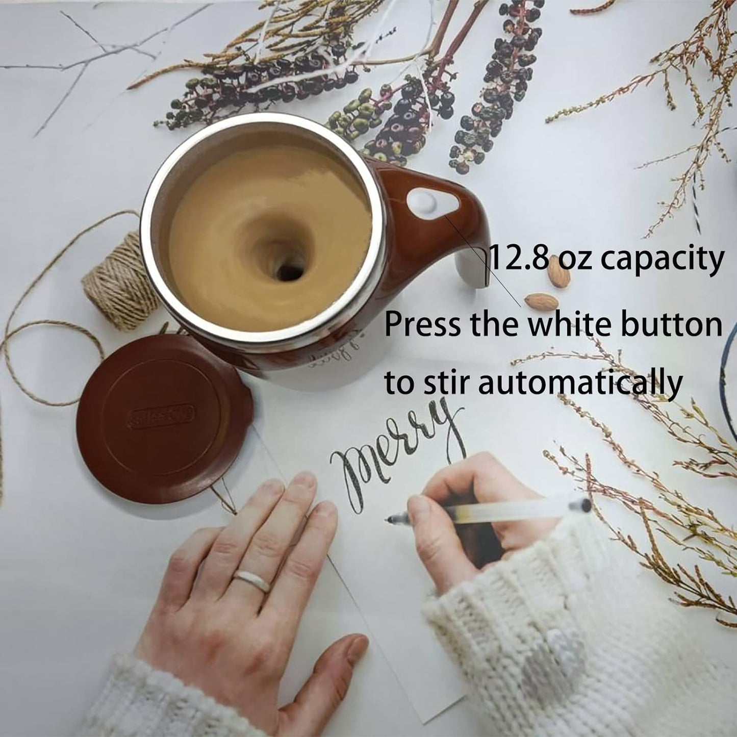 Ziloty Automatic Magnetic Stirring Coffee Mug, Rotating Home Office Travel Mixing Cup,Funny Electric Stainless Steel Self Mixing Coffee Tumbler, Suitable for Coffee, Milk, Cocoa and Other Beverages (Multicoloured)