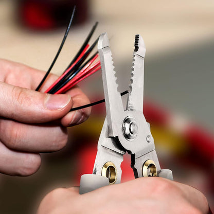 Ziloty 6 In 1 Multifunction Electrician Wire Plier Tool || Electrical Wire Strippers Wire Splitting Pliers|| Stainless Steel Electrical Stripping Tool || Cable Stripping Cutting and Crimping