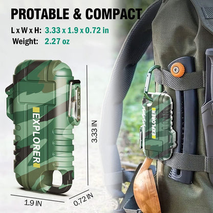 Ziloty Rechargeable Electric Lighter with 360° Flexible Long Neck for Candle Grill, Waterproof USB Arc Lighters with Lanyard and Hanging Hole, Windproof Plasma Flameless Lighter