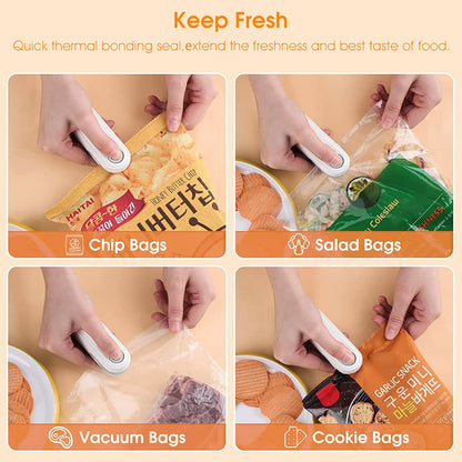 Ziloty 00mAh Sealer for Plastic Bags, USB Bag Sealer, 2 in 1 Hot Bond Sealer with Cutter, Magnetic Bag Sealer, Mini Bag Sealer Rechargeable Bag Sealer for Chips Snack Bag, Various Bag Food