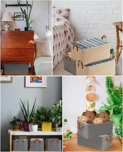 Ziloty Collapsible Clothes Organizer for Jeans Washable Fabric Closet Storage Box Drawers Foldable Clothing Storage Bins with Handle (1pcs)