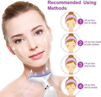 Ziloty Neck Face Firming Wrinkle Removal Tool Double Chin Reducer Vibration Massager Skin Rejuvenation Beauty Device for Face and Neck - Face & Neck Lifting Device Chin Lifting Device, Skin Groomer