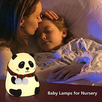 Ziloty Panda Lamp, Panda Gifts, Panda Touch Silicone Lamp, Birthday Gift for Girls and Boys, Panda Light Lamp, Kids Night Light, Silicone lamp, Rechargeable - Close Eye