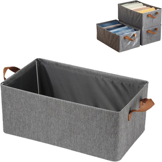 Ziloty Collapsible Clothes Organizer for Jeans Washable Fabric Closet Storage Box Drawers Foldable Clothing Storage Bins with Handle (1pcs)