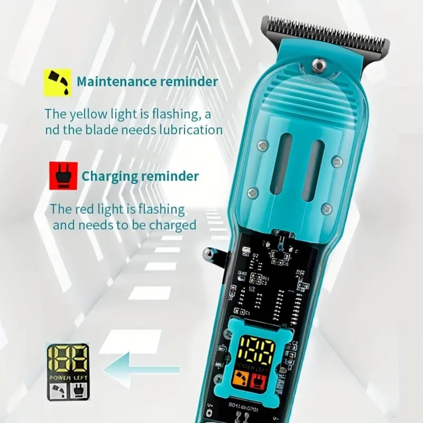 Ziloty Pro Li Outliner Cordless T Blade Hair Clipper Professional 0 Gapped Outlining for Barbers 0mm balding Shape up Digital Display 3 guide comb Powerful Rotary Motor Runtime 180 min