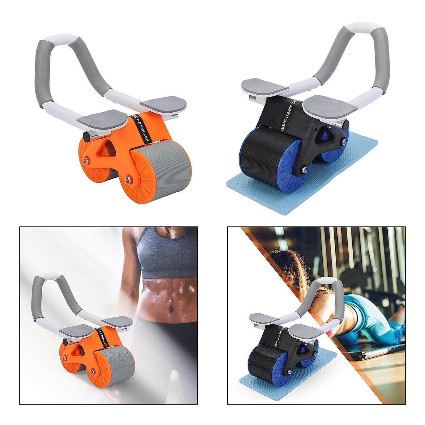 Ziloty automatic abdominal rebound wheel Ab Roller Wheel for Abdominal & Core Strength Training, with Knee Pad for Abs Workout, Beginners, and Advanced Abdominal Core Strength Training