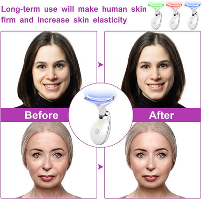 Ziloty Neck Face Firming Wrinkle Removal Tool Double Chin Reducer Vibration Massager Skin Rejuvenation Beauty Device for Face and Neck - Face & Neck Lifting Device Chin Lifting Device, Skin Groomer
