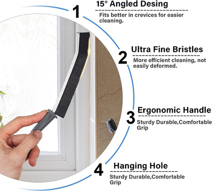 Ziloty Pack of 3 Mini Gap Cleaning Brush - Hard Bristle Gap Brush for Multipurpose Crevice Cleaning Brush Dead Corner Cleaner Used for Home Toilet Bathroom Kitchen Tiles Window Slots Cleaning Brush