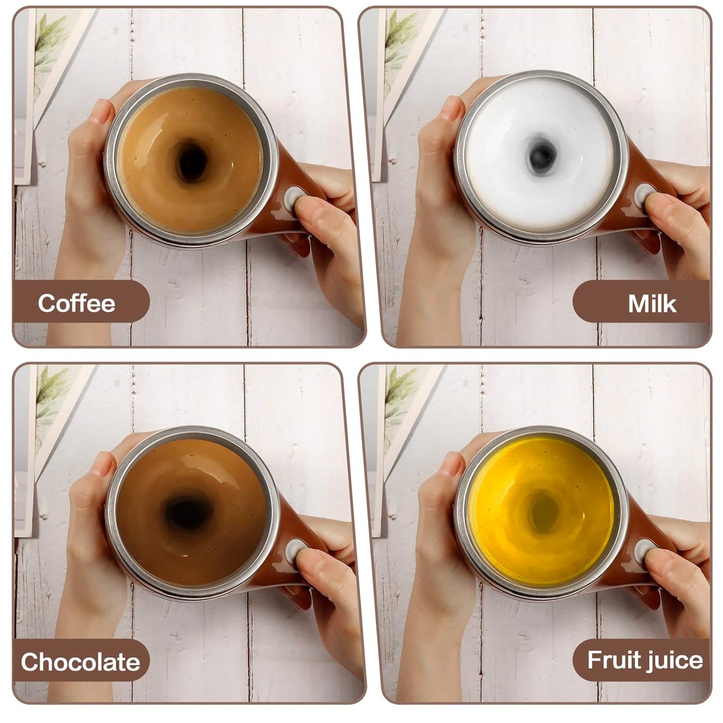 Ziloty Automatic Magnetic Stirring Coffee Mug, Rotating Home Office Travel Mixing Cup,Funny Electric Stainless Steel Self Mixing Coffee Tumbler, Suitable for Coffee, Milk, Cocoa and Other Beverages (Multicoloured)